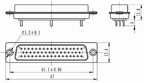 J18 Solder contact by fixation Connectors Product Outline Dimensions