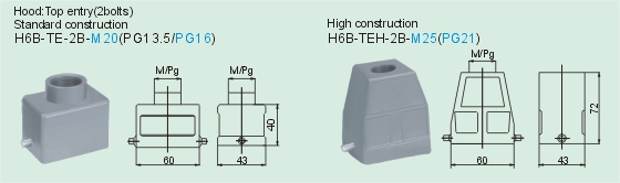 HE-006-MS     HE-006-FS Connectors Product Outline Dimensions