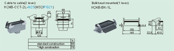 HE-024-MS     HE-024-FS Connectors Product Outline Dimensions