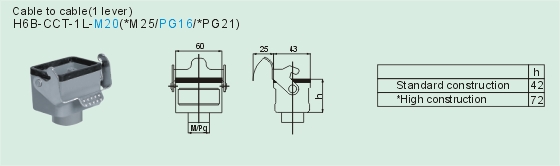 HEE-010-M     HEE-010-F Connectors Product Outline Dimensions