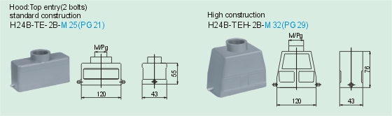 HD-064-M     HD-064-F Connectors Product Outline Dimensions