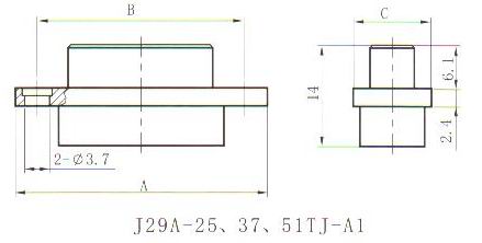 J29A type –A1 crimp contact connectors Connectors Outline Dimensions of Plug