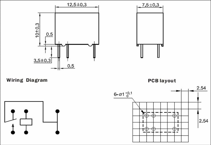 SYS-RELAY Relays Product Outline Dimensions