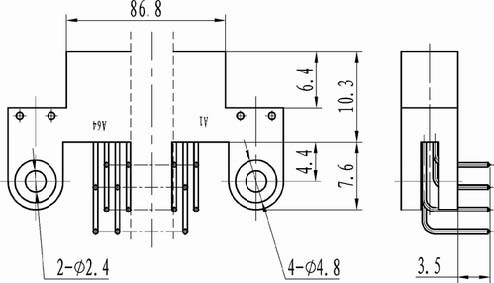 J15-128 series Connectors Product Outline Dimensions