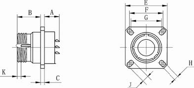 GJB599 series (MIL-C-38999) circular connectors for space Connectors Product Outline Dimensions