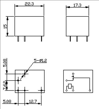 SRSB-RELAY Relays Outline Mounting Dimensions