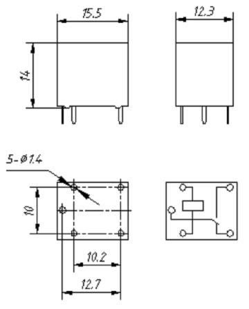 SRA-RELAY Relays Outline Mounting Dimensions