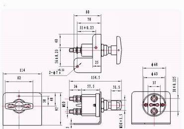 DK1 Power Supply Switch  series Relays Product Outline Dimensions