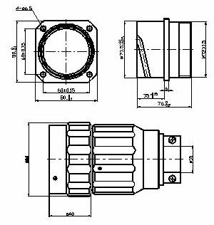 Y50DX-2 series  Connectors Outline Mounting Dimensions