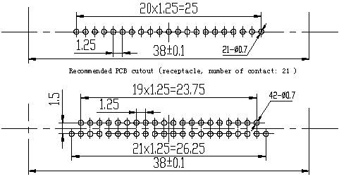 J42B series Connectors Product Outline Dimensions