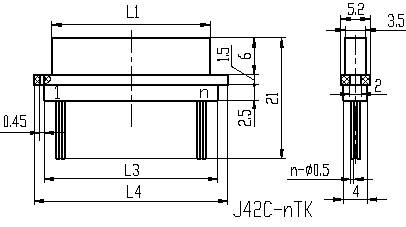 J42C series Connectors Product Outline Dimensions