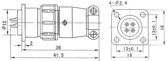 X12 series Connectors Product Outline Dimensions