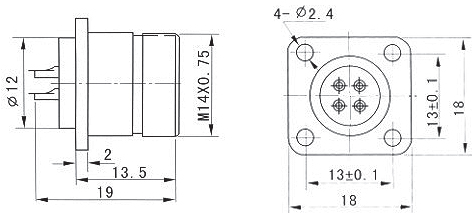 X24 series Connectors Product Outline Dimensions