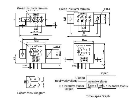 2JS15-2  Time-lapse and hermetical relay series Relays Product Outline Dimensions