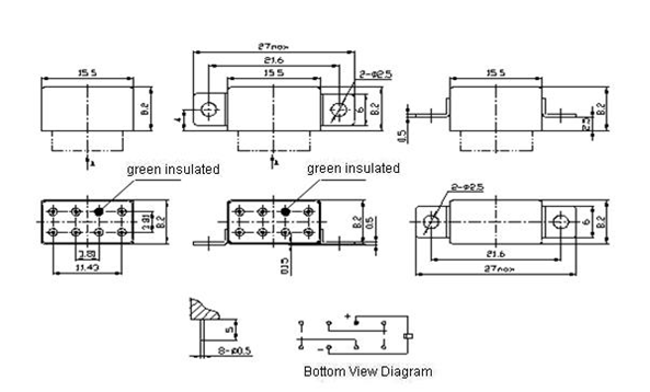 2JT2-3 miniature and hermetical Electromagnetism relay series Relays Product Outline Dimensions