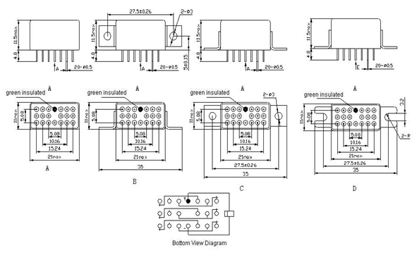 6JT2-1 miniature and hermetical Electromagnetism relay series Relays Product Outline Dimensions