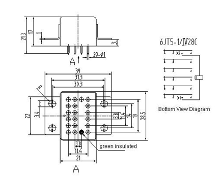 6JT5-1 miniature and hermetical Electromagnetism relay series Relays Product Outline Dimensions