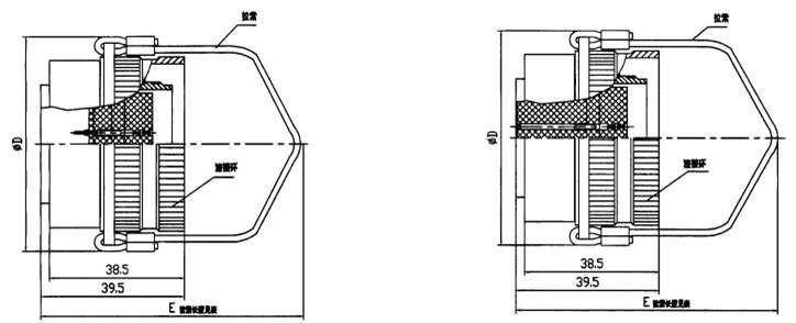 YF11 Circular Separation Electrical Connector series Connectors Product Outline Dimensions