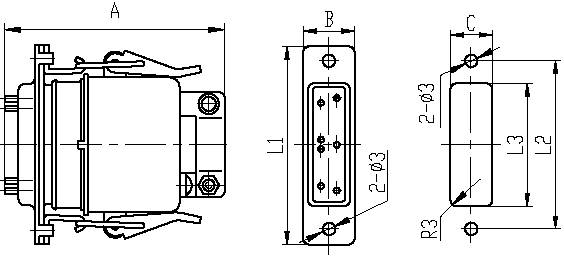 Series J6,J6D,Rectangular, Electrical Connector series Connectors Product Outline Dimensions