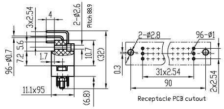 J28,J28A,J28C,J28D,Rectangular, Electrical Connector series Connectors Product Outline Dimensions
