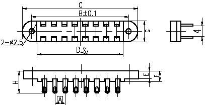 Series JB8 Terminal Board Type Connector series Connectors Product Outline Dimensions